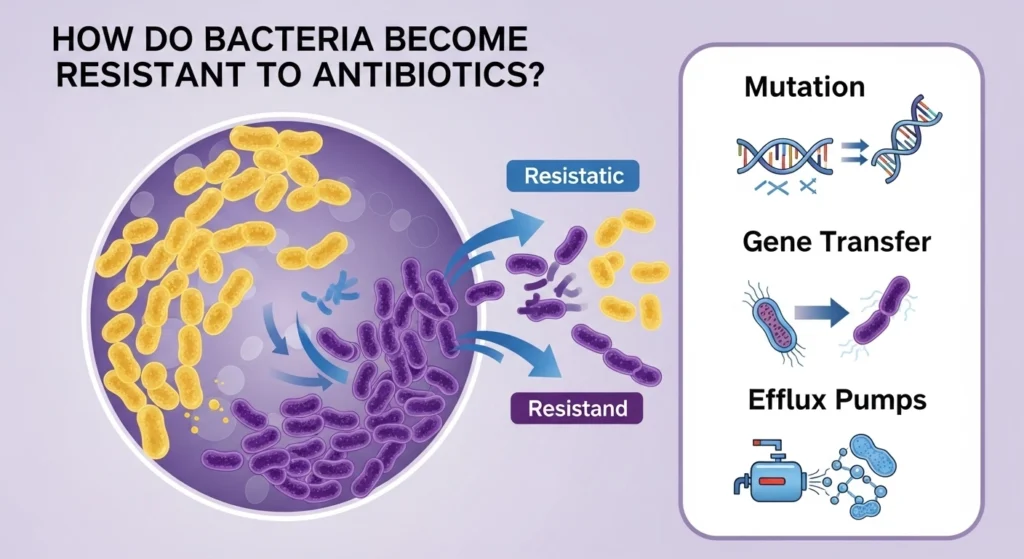 How Do Bacteria Become Resistant to Antibiotics?